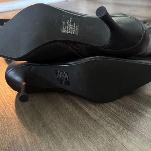 Colin Stuart Leather Over the Knee Stiletto Boots with Lace Cutout - Picture 5 of 6